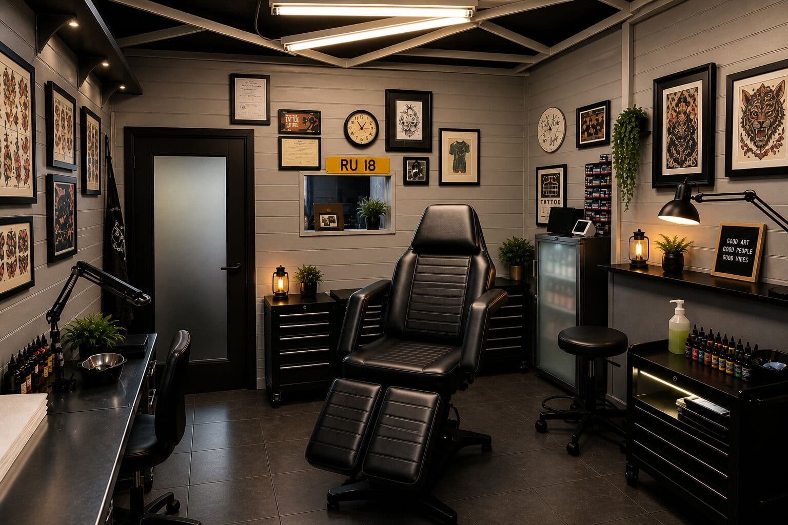 Tattoo Zone studio interior, Byker, Newcastle upon Tyne